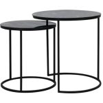 Glass and Black Tabun Side Tables - Set of 2 | Living Room | Side tables | The Elms