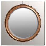Round Mirror in Square Frame - 107cm x 107cm | Wall Decor | Mirrors | The Elms
