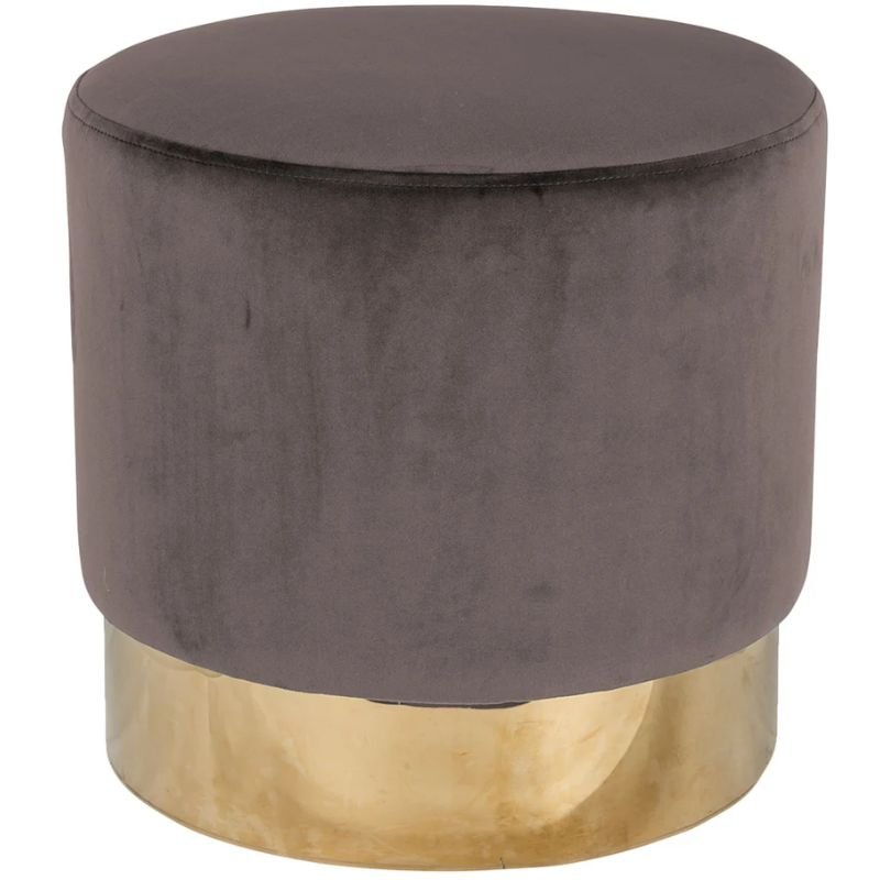 Lilou Stone Velvet Pouffe | Bedroom | Benches & Pouffes | The Elms