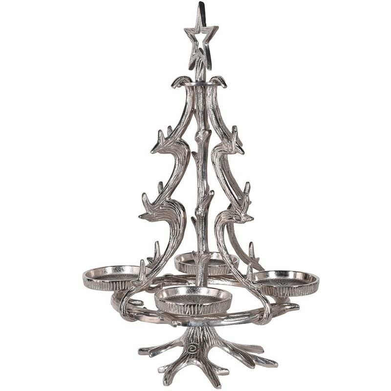 Nickle Xmas Tree Candleholder - 50cm | Christmas | Christmas Hurricanes & Candleholders | The Elms