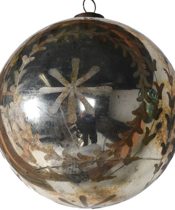 Aged Patina Glass Bauble - 20cm | Christmas | Christmas Tree Decorations | The Elms