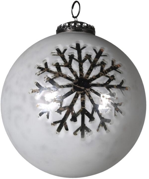 White Snowflake Bauble - 14.5cm | Christmas | Christmas Tree Decorations | The Elms