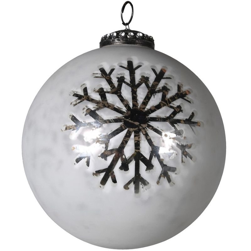 White Snowflake Bauble - 14.5cm | Christmas | Christmas Tree Decorations | The Elms