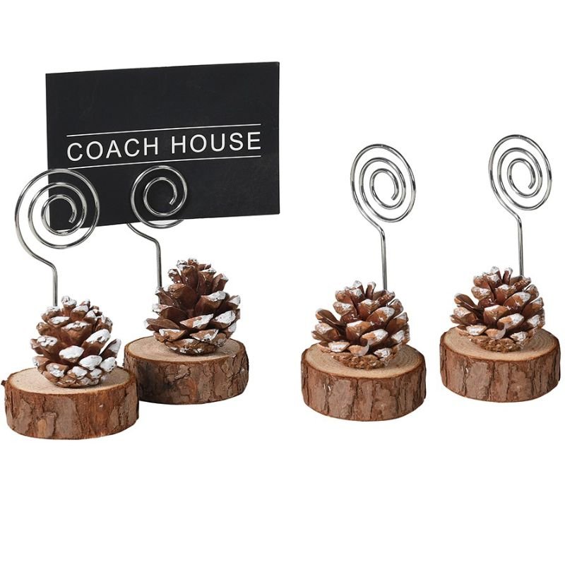 Pinecone Placecard Holders - Set of 4 | Christmas | Christmas Serveware | The Elms