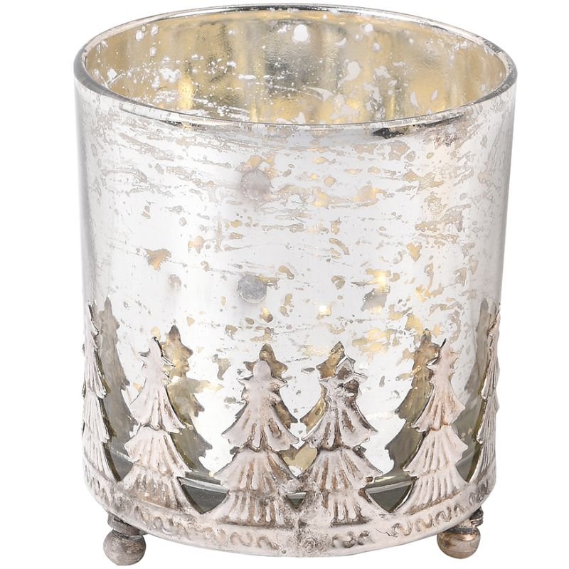 Silver Christmas Tree Votive - 10cm | Christmas | Christmas Candles & Diffusers | The Elms