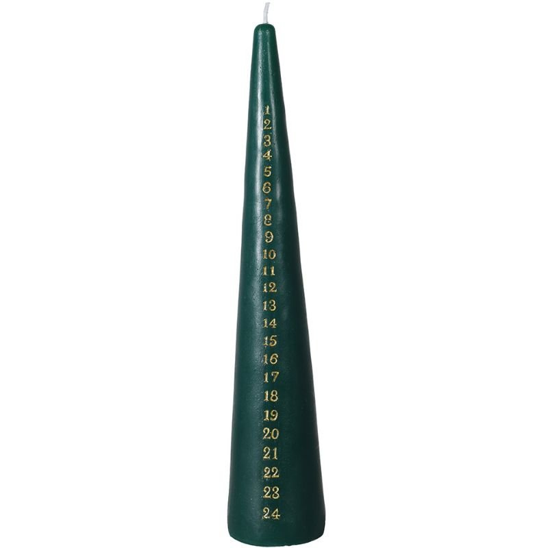 Forest Green Advent Candle - 37cm | Christmas | Christmas Candles & Diffusers | The Elms