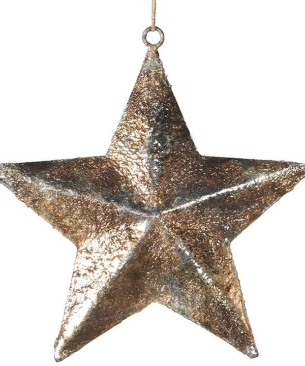 Gold Distressed Hanging Star - 25cm | Christmas | Christmas Decorative Accessories | The Elms