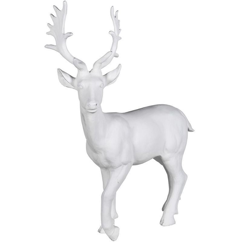 White Ceramic Deer - 76cm | Christmas | Christmas Decorative Accessories | The Elms