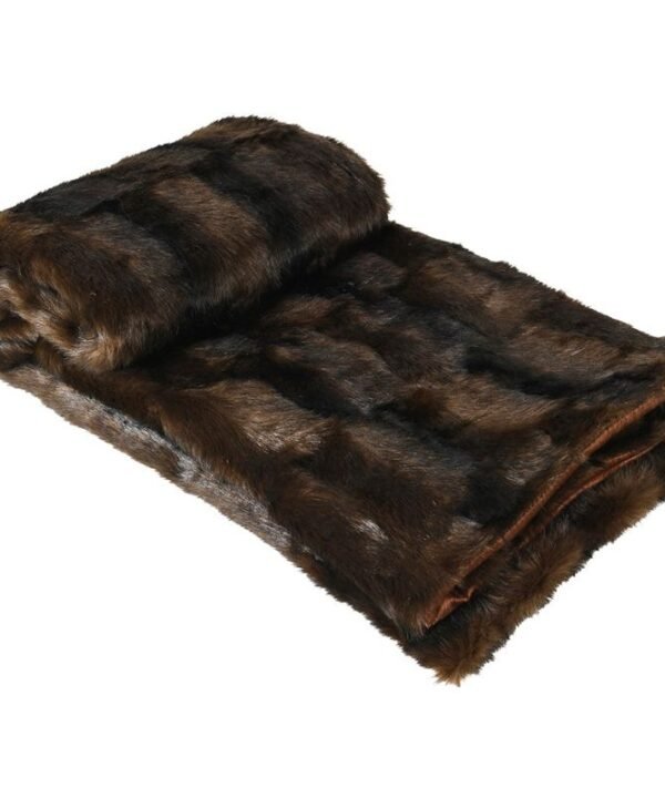 Brown Faux Fur Christmas Throw - 150cm x 180cm | Christmas | Christmas Soft Furnishings | The Elms