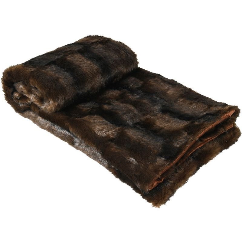 Brown Faux Fur Christmas Throw - 150cm x 180cm | Christmas | Christmas Soft Furnishings | The Elms