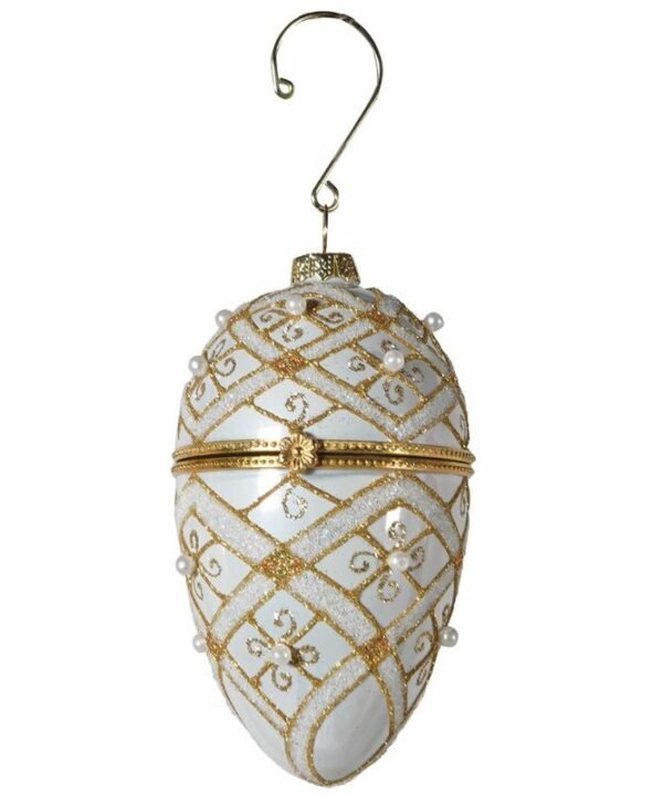 Gold Bead Faberge Bauble - 10cm | Christmas | Christmas Tree Decorations | The Elms