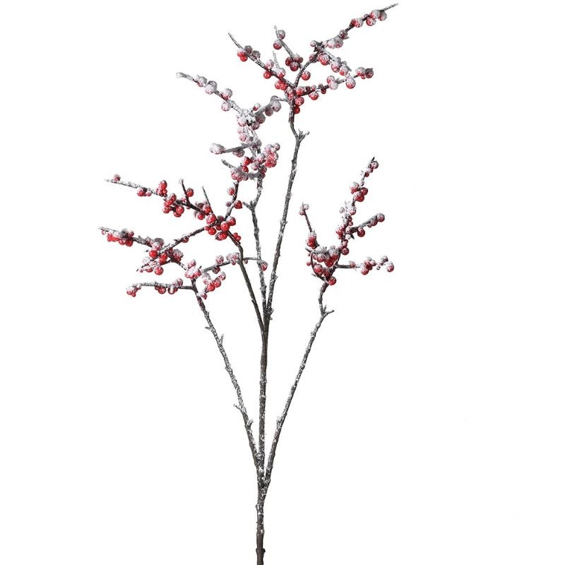 Red Berry Spray with Snow – 110cm | Christmas | Christmas Decorative Accessories | The Elms