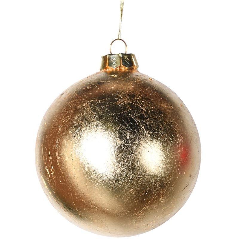 Gold Leaf Glass Bauble - 66cm | Christmas | Christmas Tree Decorations | The Elms