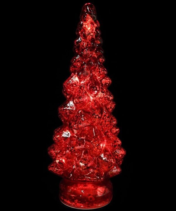 Red Lit Christmas Tree - 33cm | Christmas | Christmas Decorative Accessories | The Elms