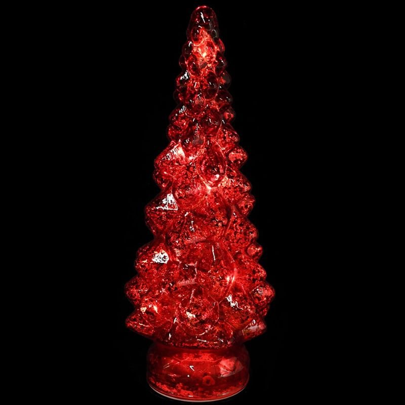 Red Lit Christmas Tree - 33cm | Christmas | Christmas Decorative Accessories | The Elms