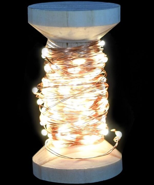 100 Copper Wire Lights On Wooden Spool - 100cm | Christmas | Christmas Lights | The Elms