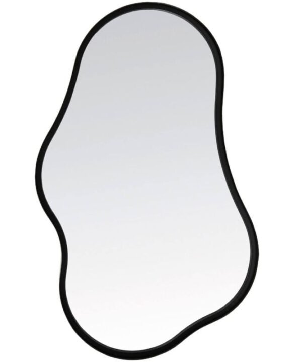 Levu Matte Black Wall Mirror - 39cm x 59.5cm | Wall Decor | Mirrors | The Elms