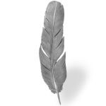 Large Silver Feather - 26cm x 101cm | Wall Decor | Wall Art | The Elms