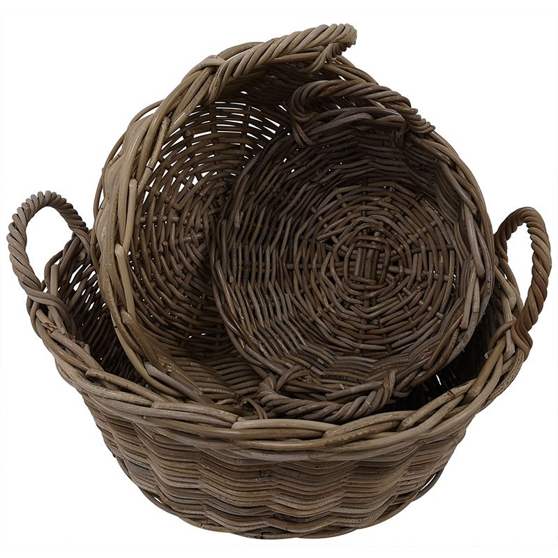 Glenweave Round Baskets with Ear Handles - Set of 3 | Office | Boxes & Baskets | The Elms