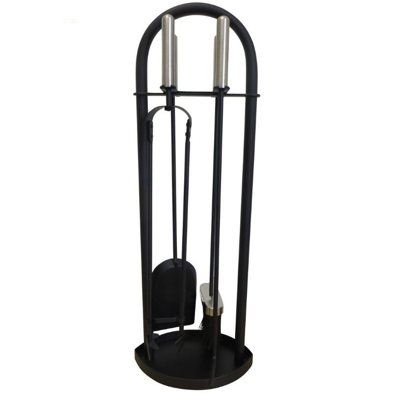 Black and Pewter Fireside Companion Set - 65cm | Decorative Accessories | Decorative Objects | The Elms