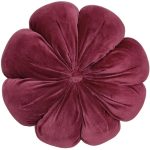 Round Fleur Aubergine Cushion - 40cm x 40cm | Soft Furnishings | Cushions | The Elms