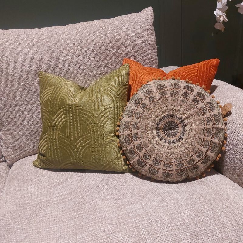 Lalique Olive Cushion - 45cm x 45cm | Soft Furnishings | Cushions | The Elms