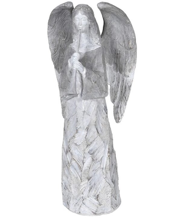 Wood Effect Angel with Trumpet - 37cm | Christmas | Christmas Decorative Accessories | The Elms