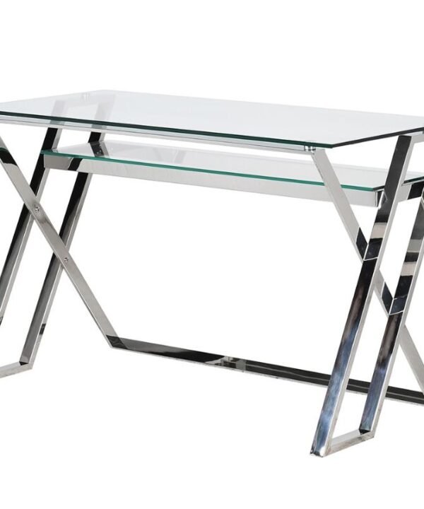 Silver Glass Desk - 120cm x 76cm | Office | Desks | The Elms