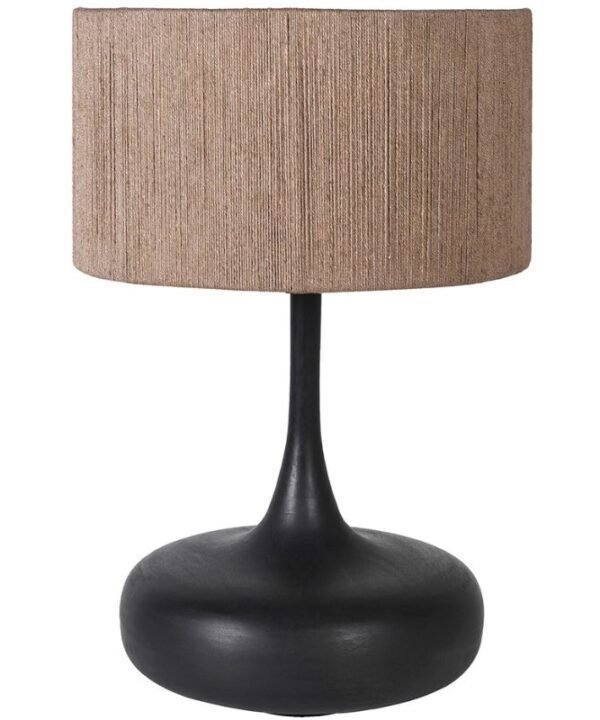 Burnt Black Table Lamp with Jute Shade - 57.5cm | Lamps | Table & Desk Lamps | The Elms