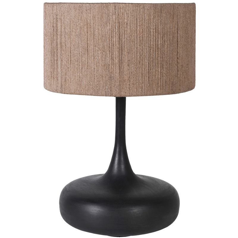 Burnt Black Table Lamp with Jute Shade - 57.5cm | Lamps | Table & Desk Lamps | The Elms