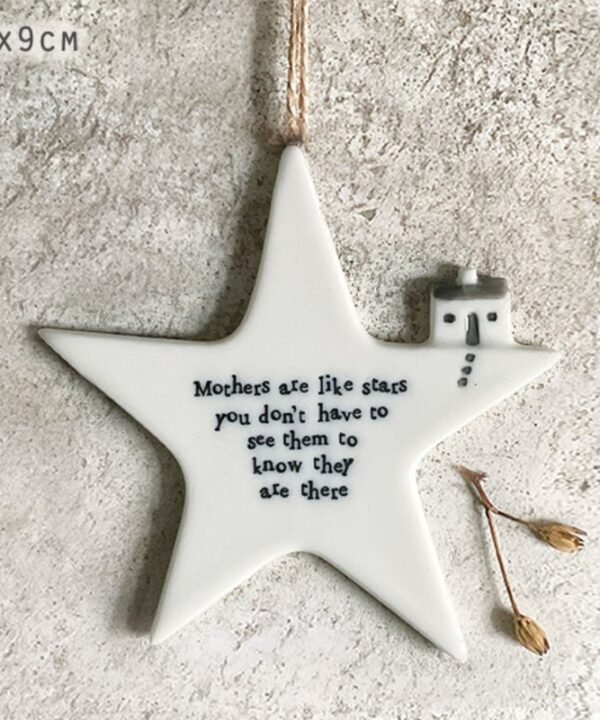 Mothers Like Stars Porcelain Hanging Star - 9.3cm x 8.5cm | Decorative Accessories | Decorative Objects | The Elms