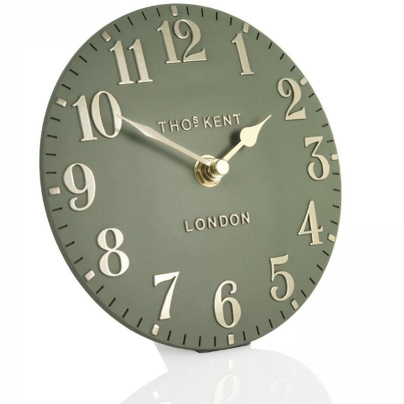 Arabic Lichen Green Mantel Clock - 6 inch | Wall Decor | Clocks | The Elms