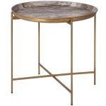 Marble Effect Tray Side Table - 51cm x 52cm | Living Room | Coffee Tables & Side Tables | The Elms
