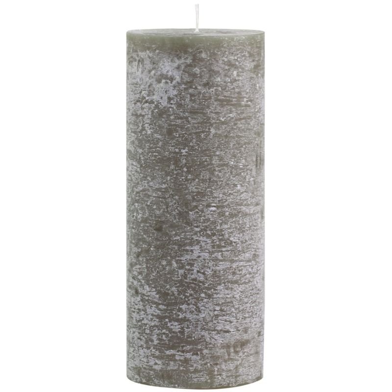 Macon Olive Rustic Unscented Pillar Candle - 25cm | Candles & Diffusers | Candles | The Elms