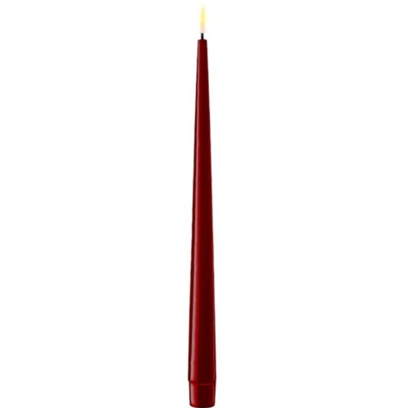 Deluxe Homeart Bourgogne Red Shiny LED Candle - 2.2cm x 28cm | Candles & Diffusers | Candles | The Elms