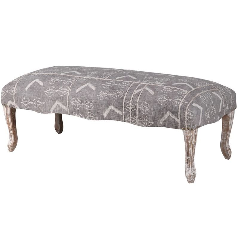 Grey Zuri Bench - 123cm x 53cm x 45cm | Bedroom | Benches & Pouffes | The Elms