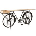 Bicycle Black/Natural Console Table - 185cm x 36cm x 85.5cm | Living Room | Sideboards & Consoles | The Elms