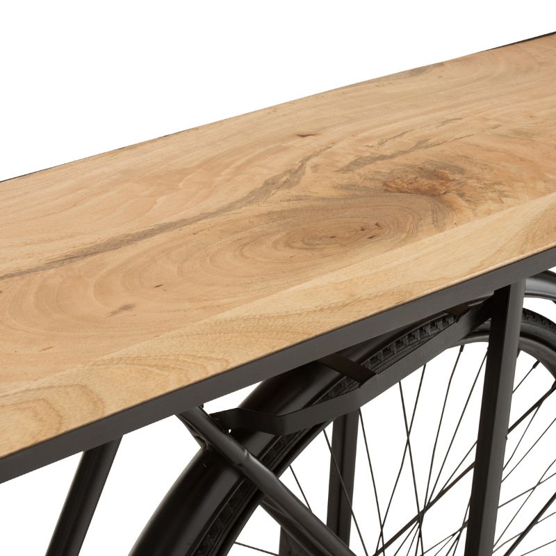 Bicycle Black/Natural Console Table - 185cm x 36cm x 85.5cm | Living Room | Sideboards & Consoles | The Elms