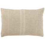 Linen Beige Long Stripes Cushion - 59.5cm x 40cm | Soft Furnishings | Cushions | The Elms