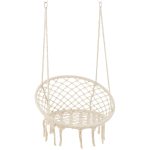 Macramé Tassels Beige Swing Chair | Living Room | Accent Chairs | The Elms