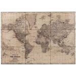 Antique Grey World Map Wall Art - 127cm x 89cm | Wall Decor | Wall Art | The Elms