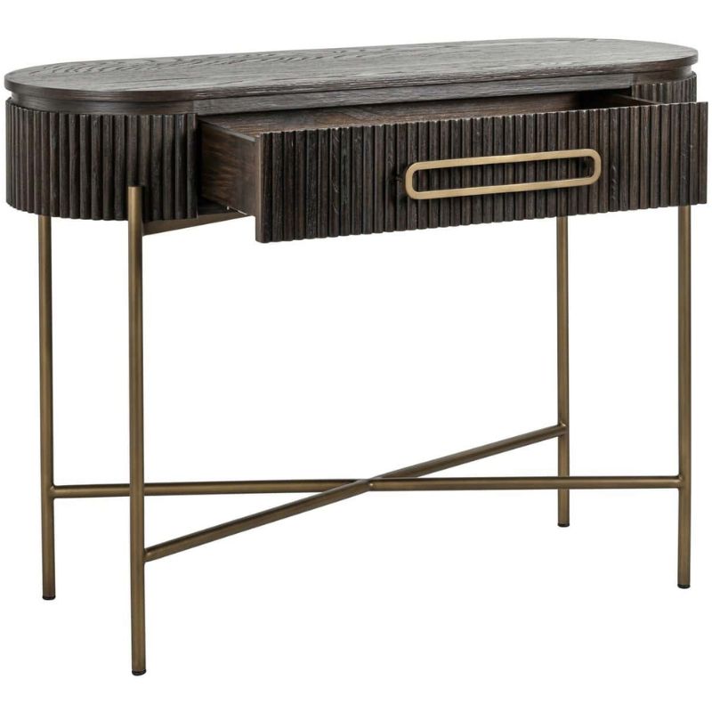 Luxor Brown 1 Drawer Console Table - 110cm x 42.5cm x 81cm | Dining Room | Sideboards & Consoles | The Elms