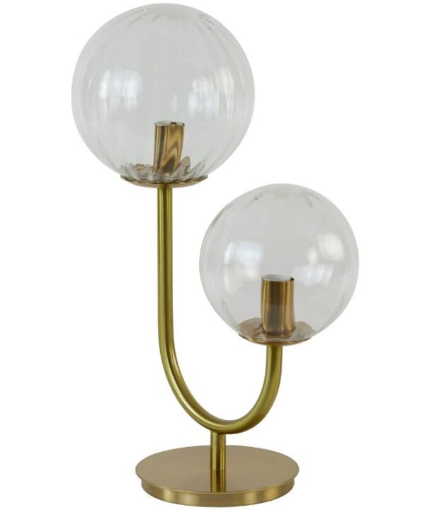 Magdala Clear Gold Glass Table Lamp - 43cm | Lamps | Table & Desk Lamps | The Elms