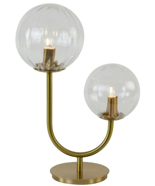 Magdala Clear Gold Glass Table Lamp - 43cm | Lamps | Table & Desk Lamps | The Elms