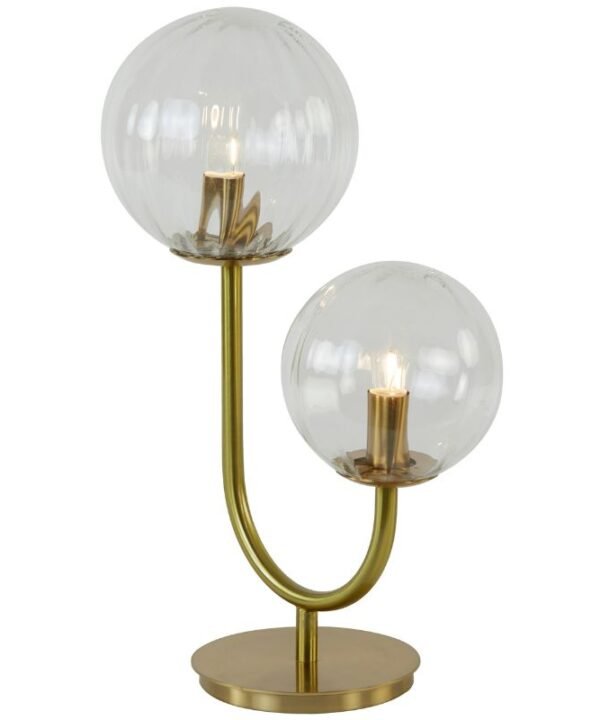 Magdala Clear Gold Glass Table Lamp - 43cm | Lamps | Table & Desk Lamps | The Elms