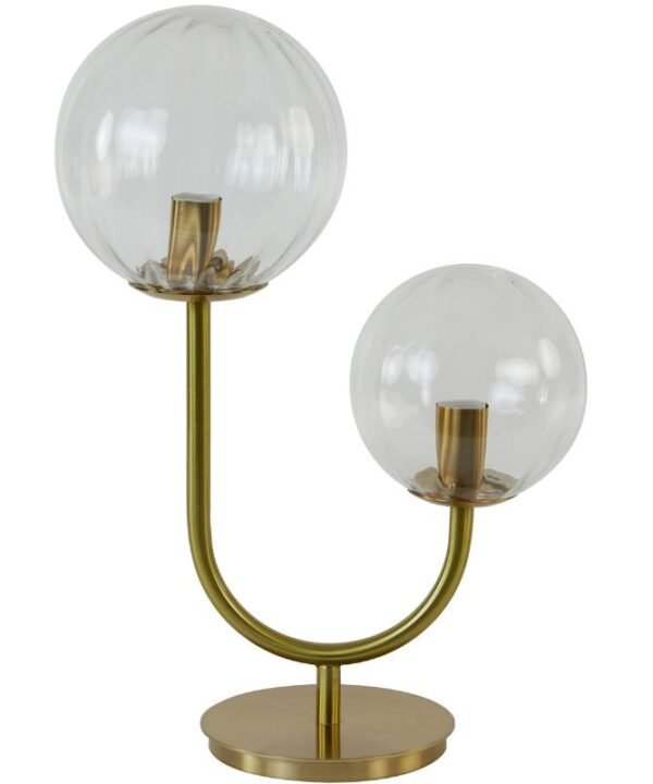 Magdala Clear Gold Glass Table Lamp - 43cm | Lamps | Table & Desk Lamps | The Elms