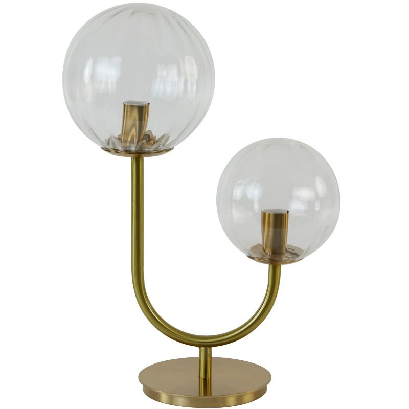 Magdala Clear Gold Glass Table Lamp - 43cm | Lamps | Table & Desk Lamps | The Elms