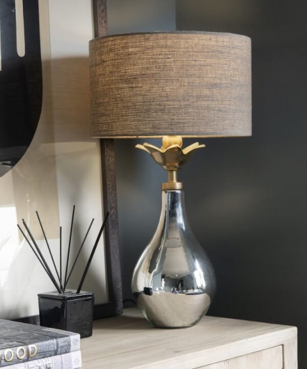 Claymore Mercury Glass Teardrop Table Lamp With Shade - 52cm | Lamps | Table & Desk Lamps | The Elms