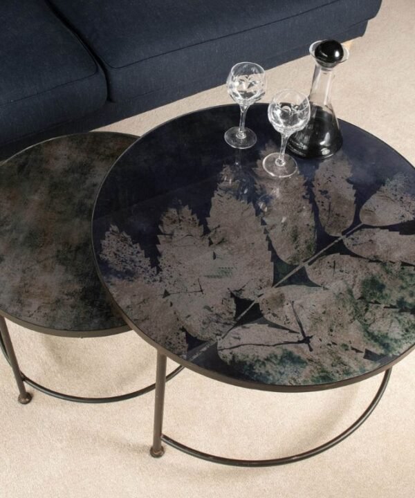 Brookby Iron Glass Nesting Coffee Tables - 80cm x 50cm | Living Room | Coffee Tables & Side Tables | The Elms