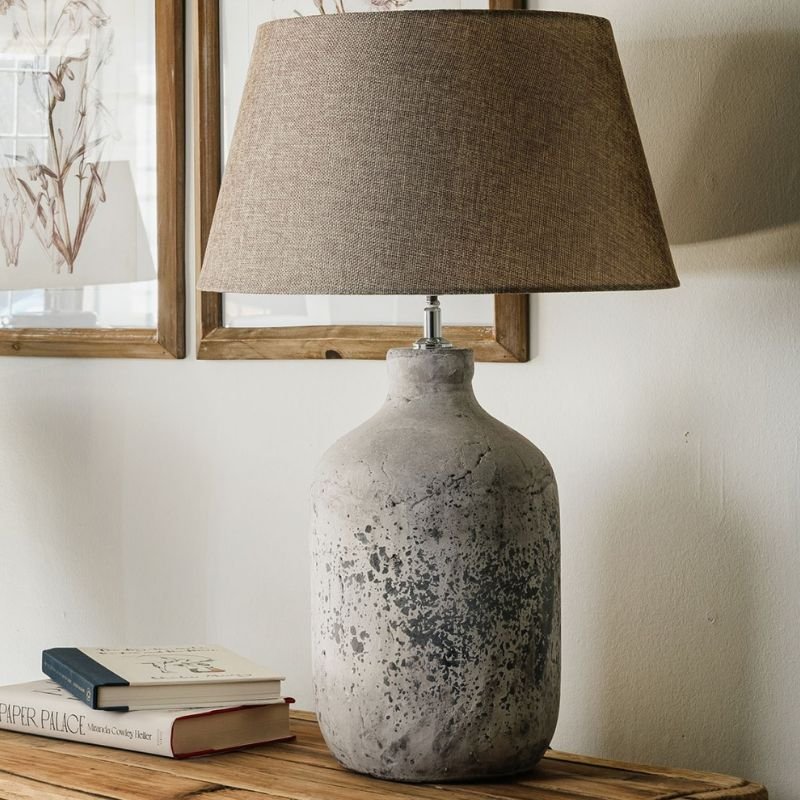 Birkdale Stone Table Lamp With Gravel Shade - 63cm | Lamps | Table & Desk Lamps | The Elms